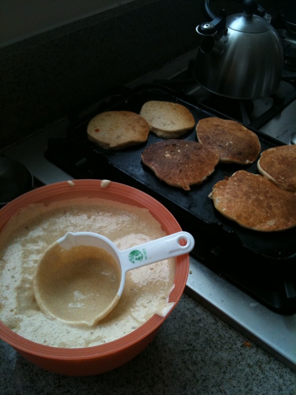 Making Einkorn Pancakes