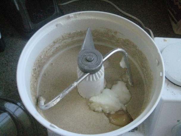 Mixing Ingredients to Make Einkorn Bread