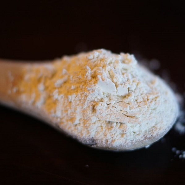 Einkorn Flour On A Wood Spoon