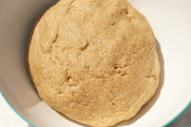 soaked einkorn flatbread dough